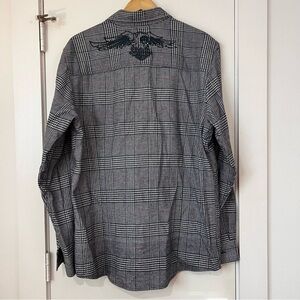 Harley Davidson Plaid Long Sleeve Button Up Flannel Shirt Mens